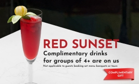 Free Welcome Drink - Red Sunset